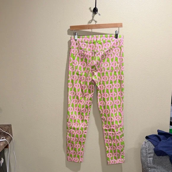 Gretchen Scott Designs Size Small Pink & Green Patterned Trouser Pants - Picture 4 of 10